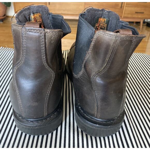 WORX RED WING Mens Work Boots 9 WW Brown Slip Resistant SAFETY TOE LEATHER 5425 - Picture 4 of 7